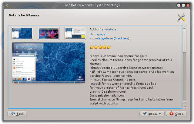 KFaenza install attempt