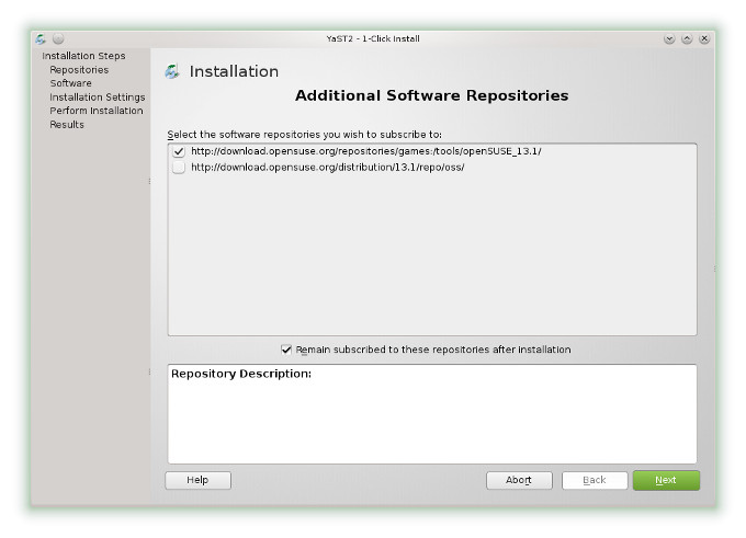 Steam configure repo