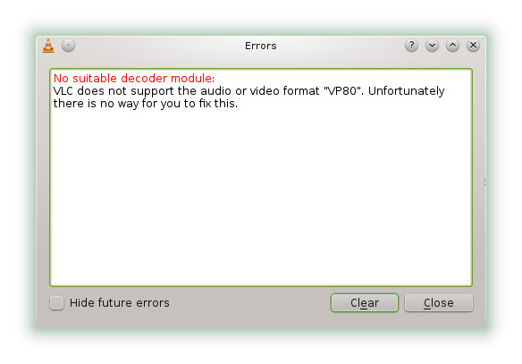 VLC errors