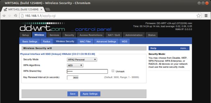 Wireless security options