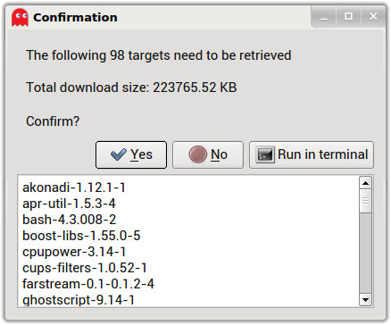 System upgrade, confirm