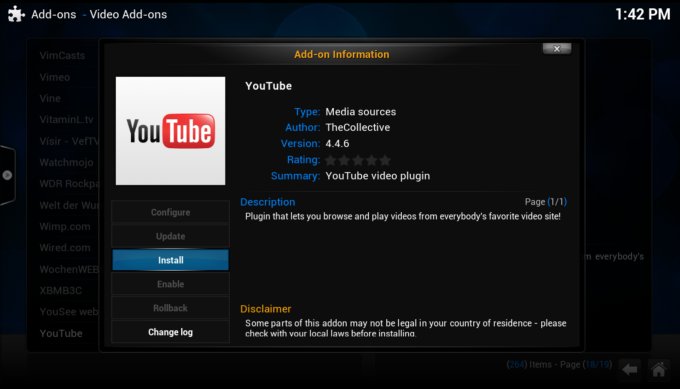 Youtube add-on