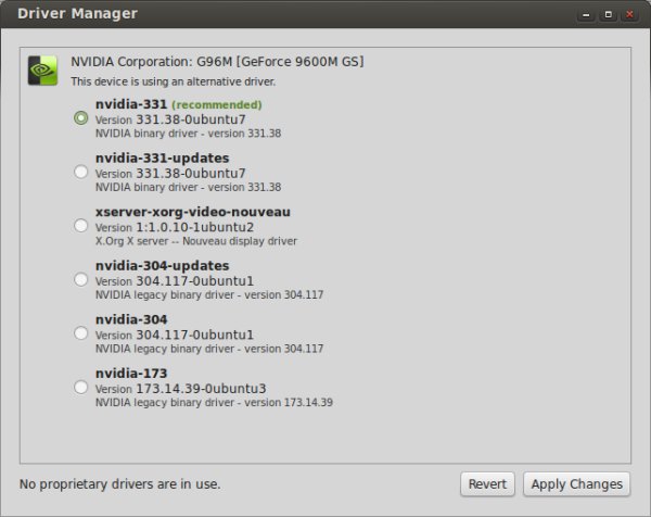Install Nvidia drivers