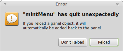 Menu error