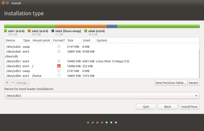 Final partition layout