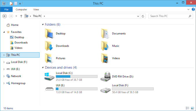 Windows Explorer shows new drive
