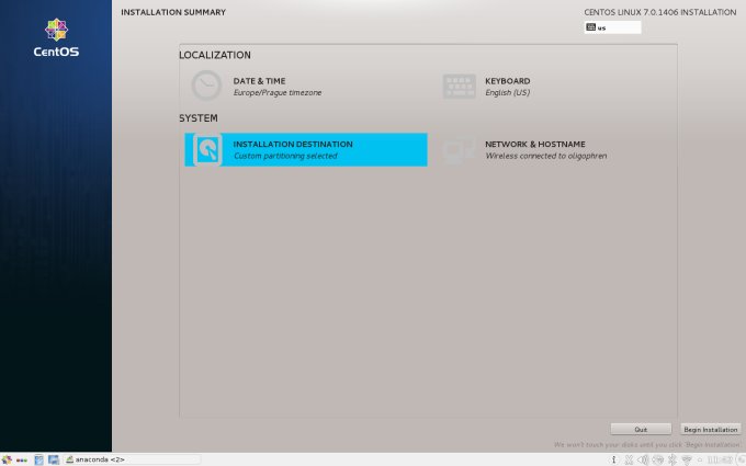 Installation summary