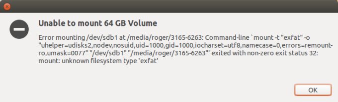 Cannot mount exFAT