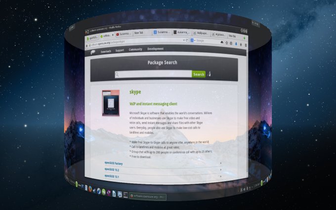 Desktop effects, cylinder