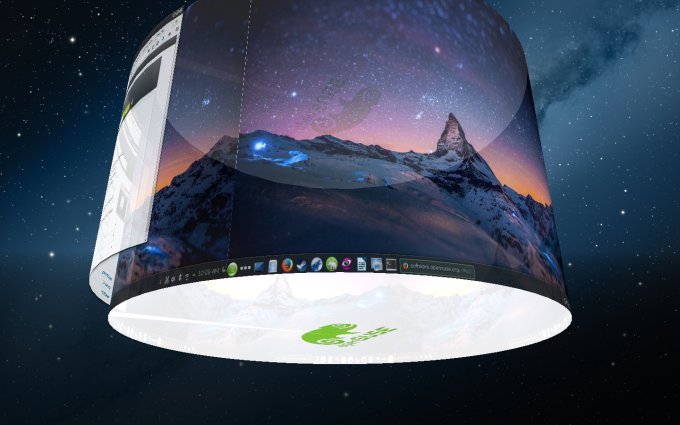 Desktop effects, cylinder, more