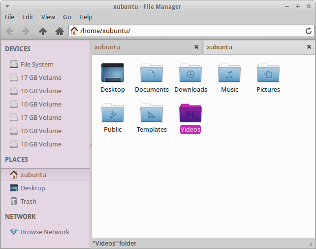 File manager, colors