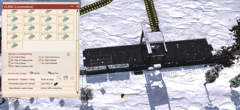 Cars loaded onto train