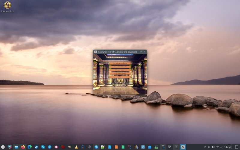 Game running, small window