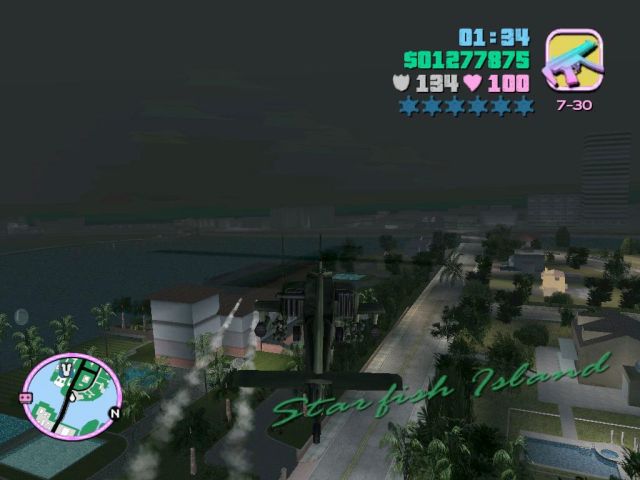 Firing rockets on the Vercetti mansion