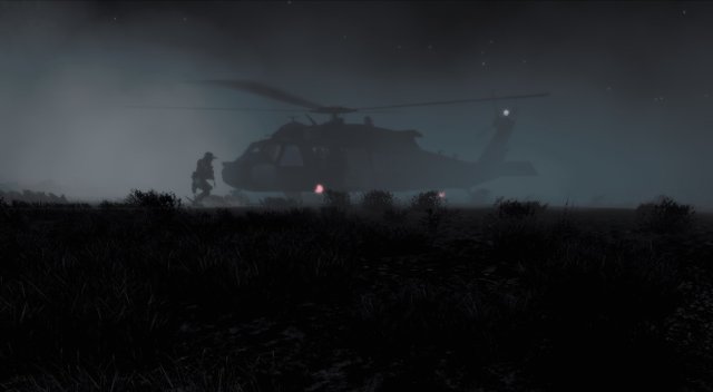 Helicopter at night