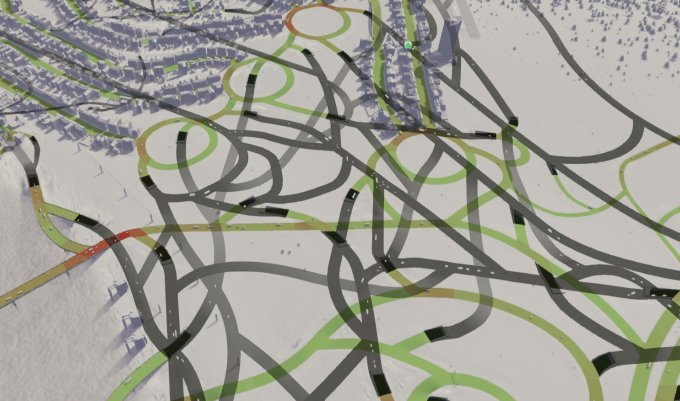 Underground road map, busy, more