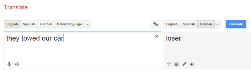 We got our car towed, fail