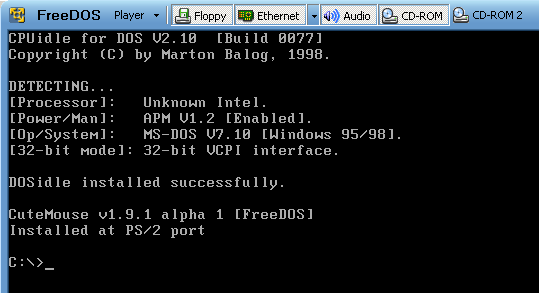 DOS in VMware Player